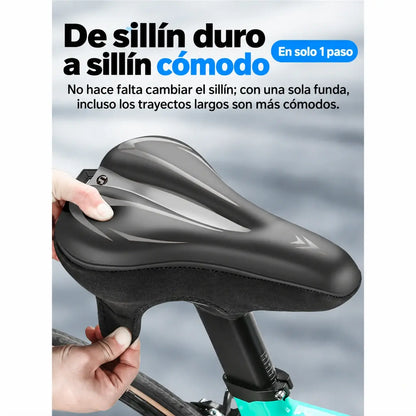 🚲Funda para sillín de bicicleta de montaña, fabricada en cuero de silicona grueso e impermeable, ultrasuave.