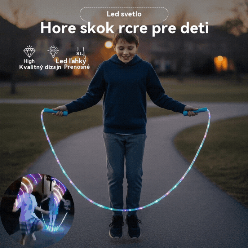 🏃🌈 LED svietiace švihadlo pre deti
