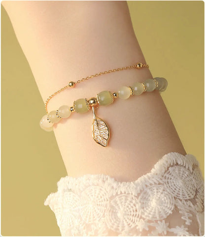 ✨🔥【Compra 1 y llévate 1 gratis】Pulsera de jade, incluye una pulsera de oro de 14 quilates de regalo.