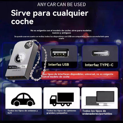 🚗🎵🎵【Unidad flash USB de música】contiene 3000 canciones, 200 MV y efectos de sonido 6D