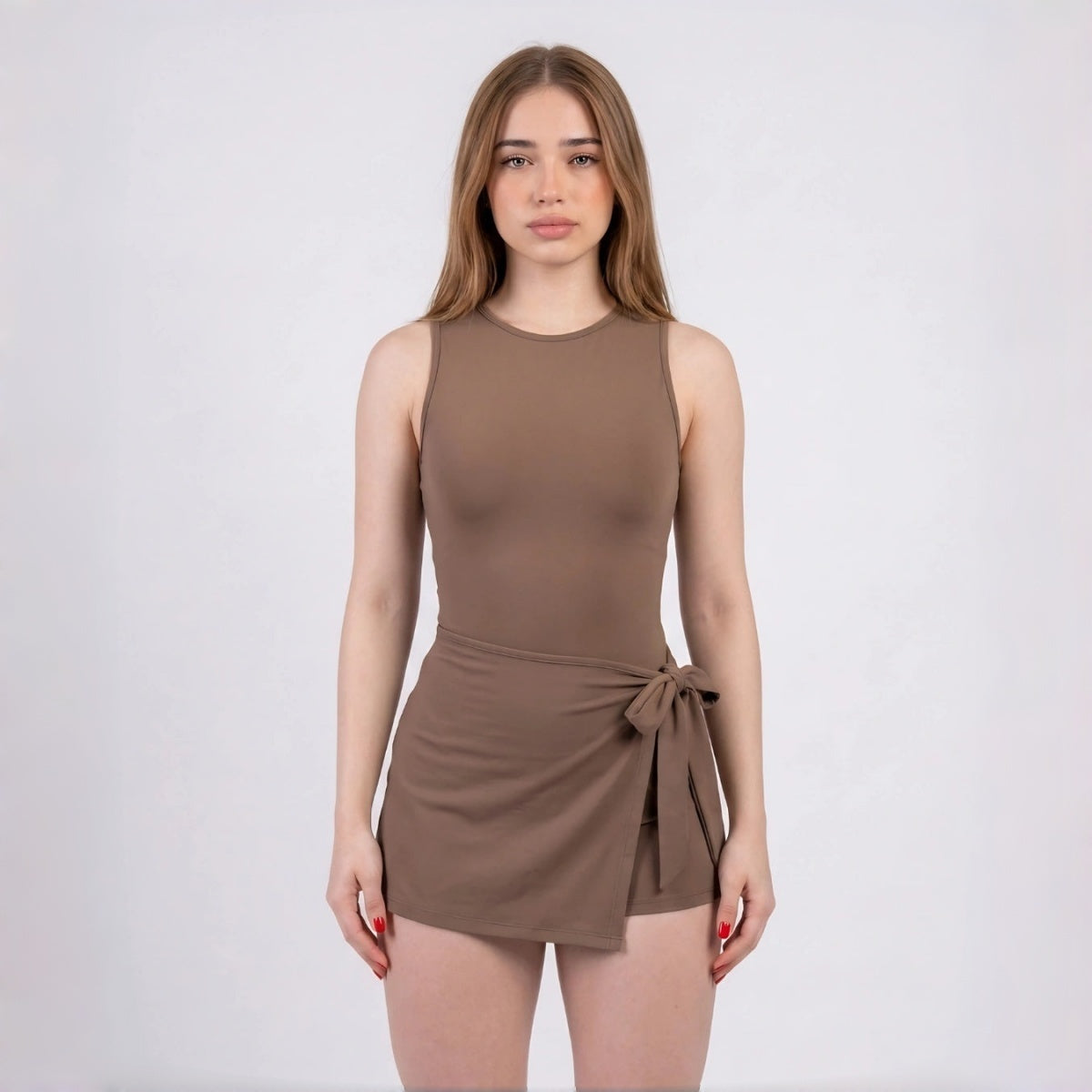 Vestido mono básico sin mangas para mujer, estilo deportivo informal de verano.