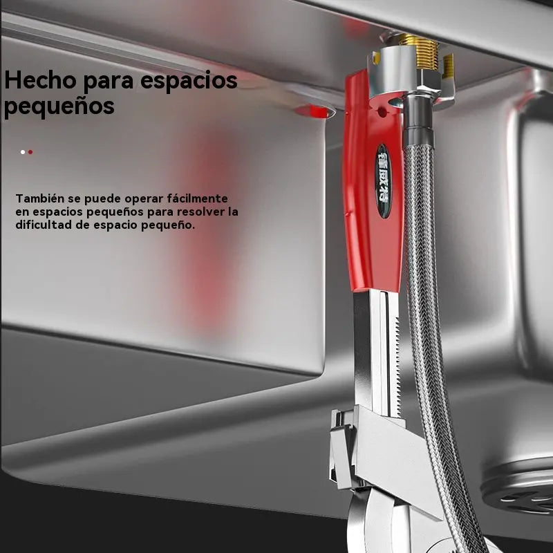 Llave ajustable para baño de aleación de aluminio multifuncional, llave para manguera de grifo y llave para fregadero.