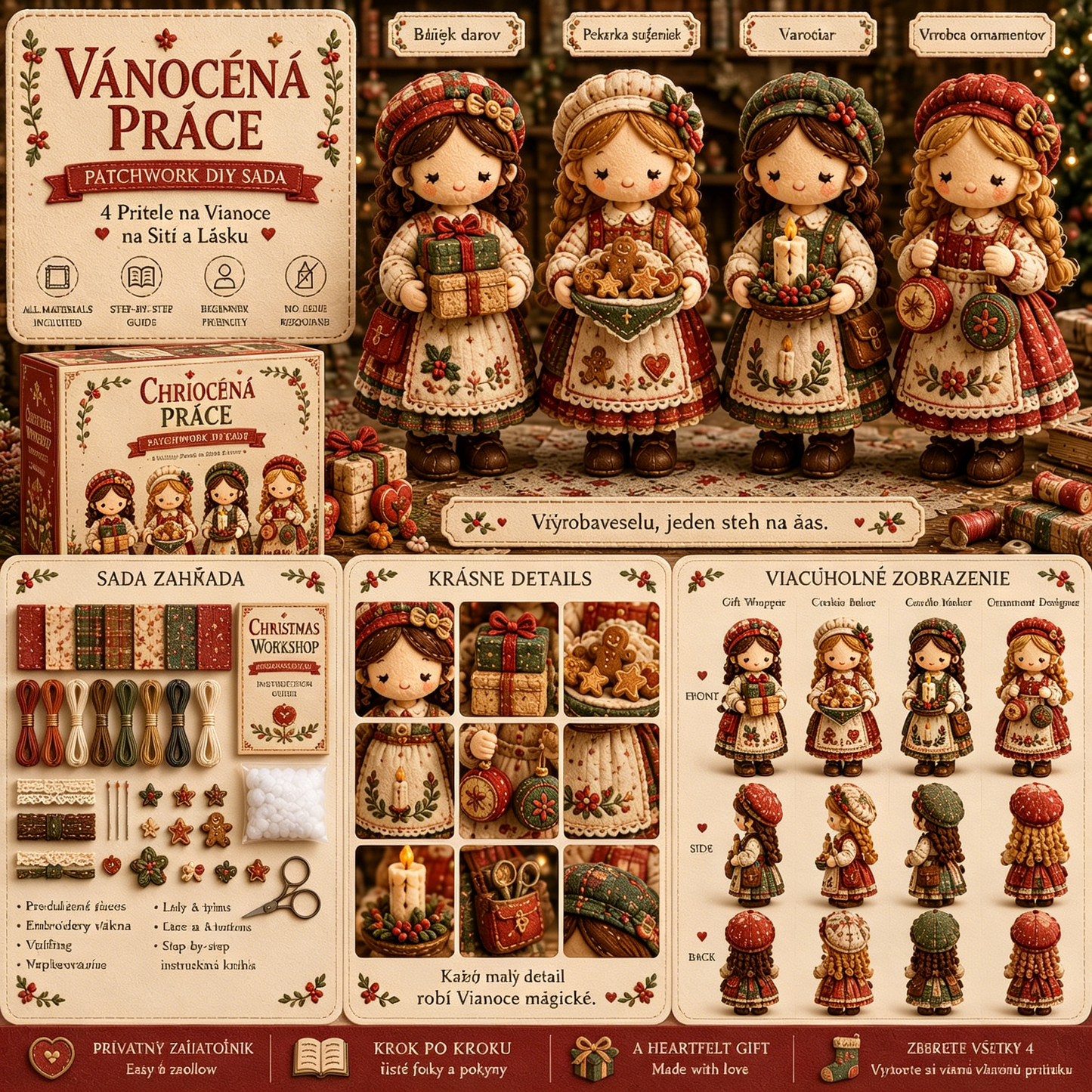 🎁Posledný deň: Využite zľavu 49 %! 🧵 Miniatúrna patchworková sada zo série Miniature World.