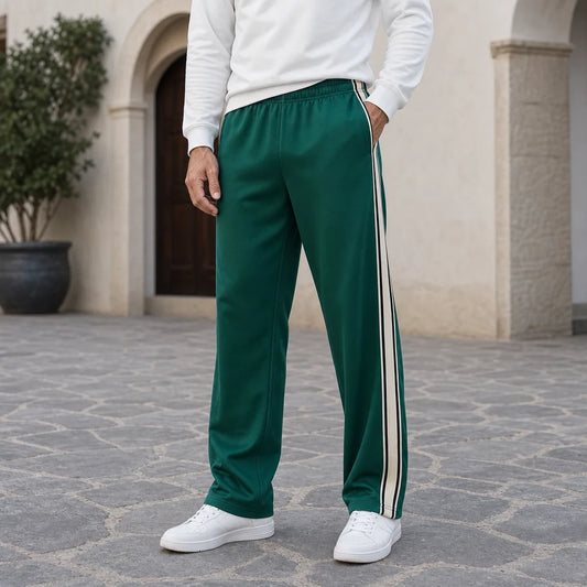 【S-3XL】Pantalón Deporte Hombre Verano 🏃‍♂️ Recto y Holgado, Diseño con Franjas, Estilo Casual