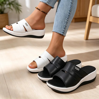 -50%🖤Las elegantes sandalias de plataforma están hechas de cuero natural y adornadas con pedrería.
