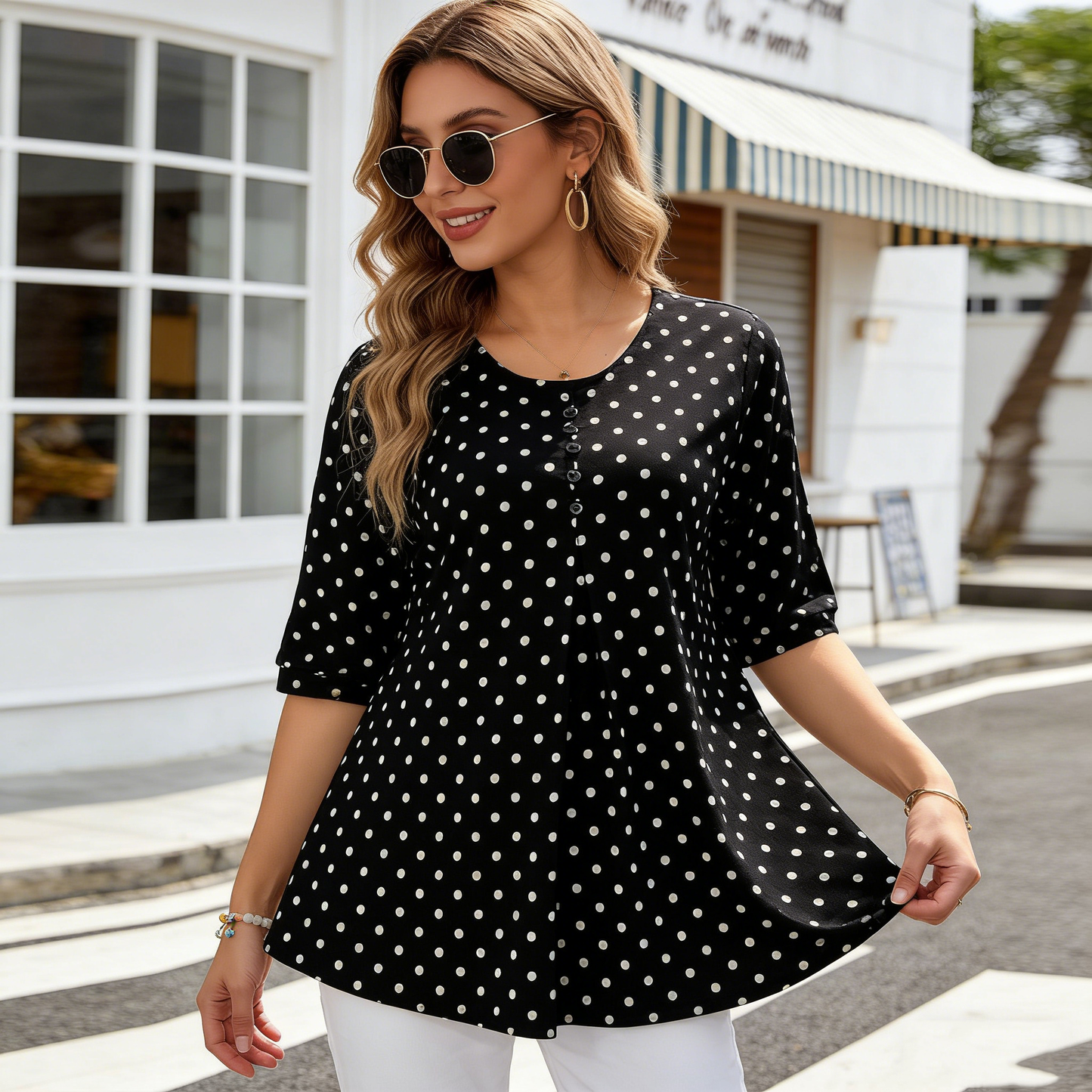 ✨【50%OFF】💞【L-5XL】Nueva camisa de lunares con estampado de otoño 2026