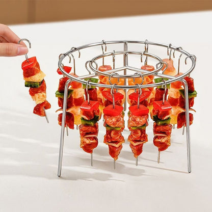 🍢🔥 Parrilla desmontable para brochetas, barbacoa colgante circular de acero inoxidable 🍖✨