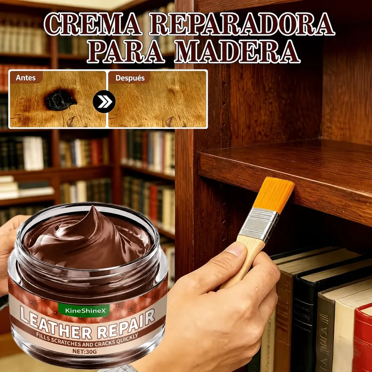 🪵 Pasta Reparadora para Madera de Secado Rápido｜¡Repara Daños en Minutos! ✨