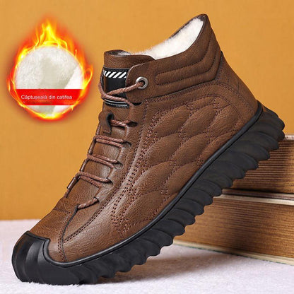 🔥💥【39-44】 2024 nové pánske kožené snehule 3853937