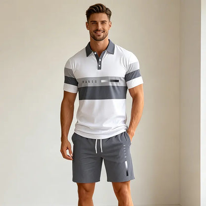 ✨Colección Verano 2026✨ Conjunto de polo y pantalón corto para hombre 🏝️ ¡Estampado digital 3D moderno
