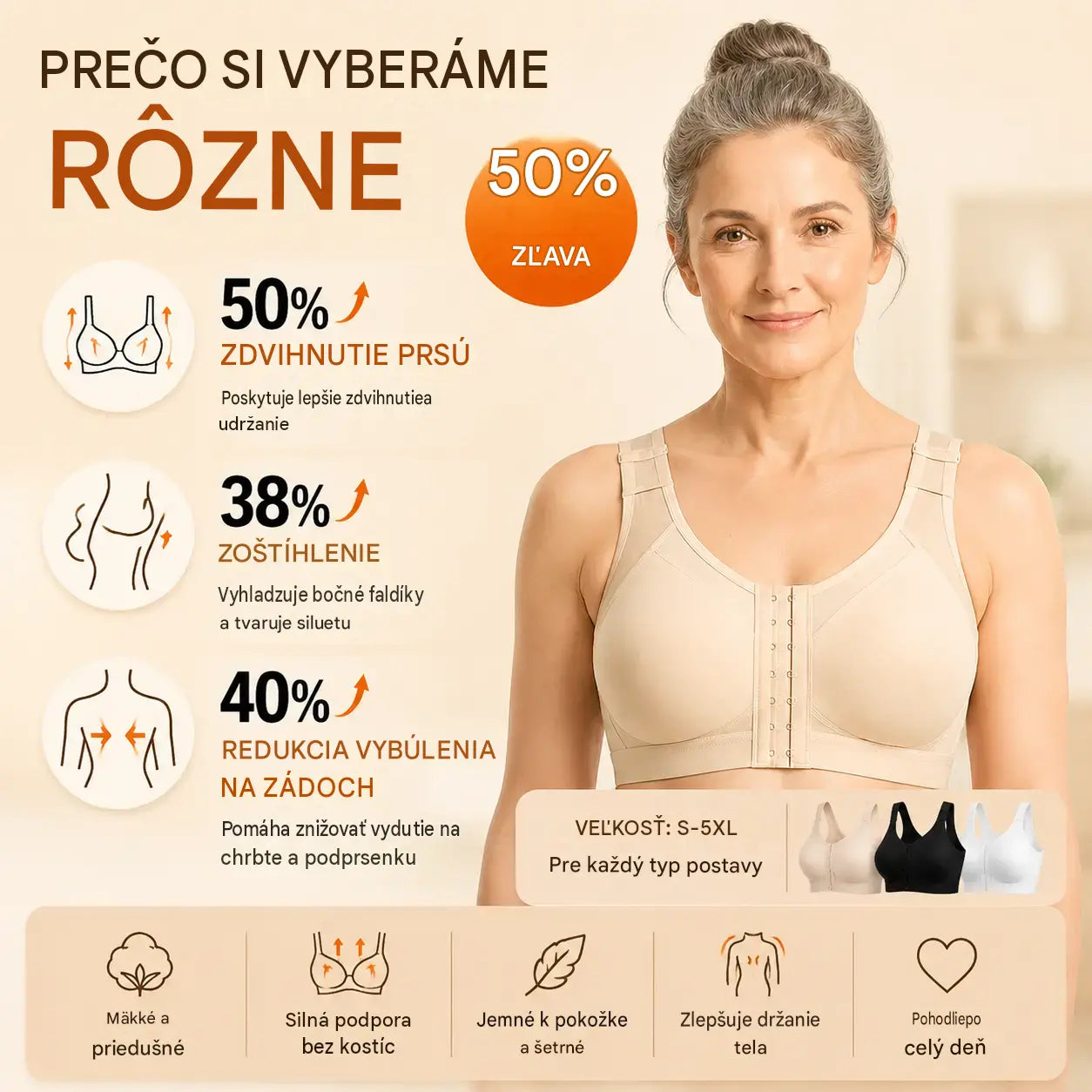 🔥Kúpte 1 a získajte 2 zadarmo 【S-5XL】【3 kusy】Dámska priedušná neelastická športová podprsenka
