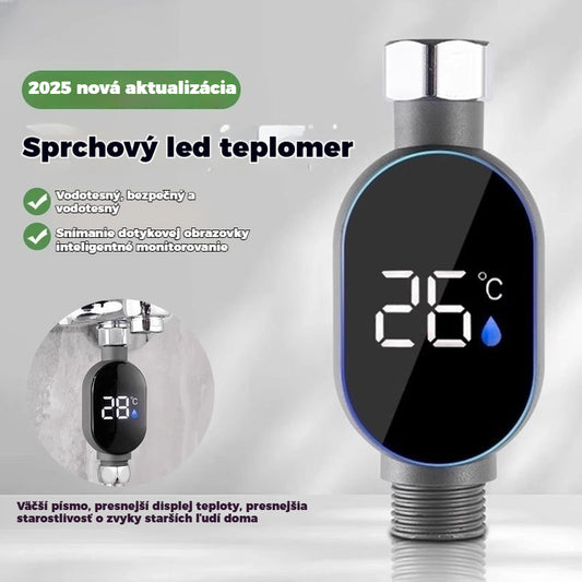 🚿Vodotesný sprchový teplomer s LED displejom (Celsius)🌡️Malý skrutkovač zadarmo + pár vodotesných tesnení✅