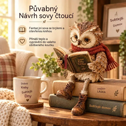 Zľava 50% po obmedzenú dobu!  Rozkošná figúrka sovy, ktorá číta