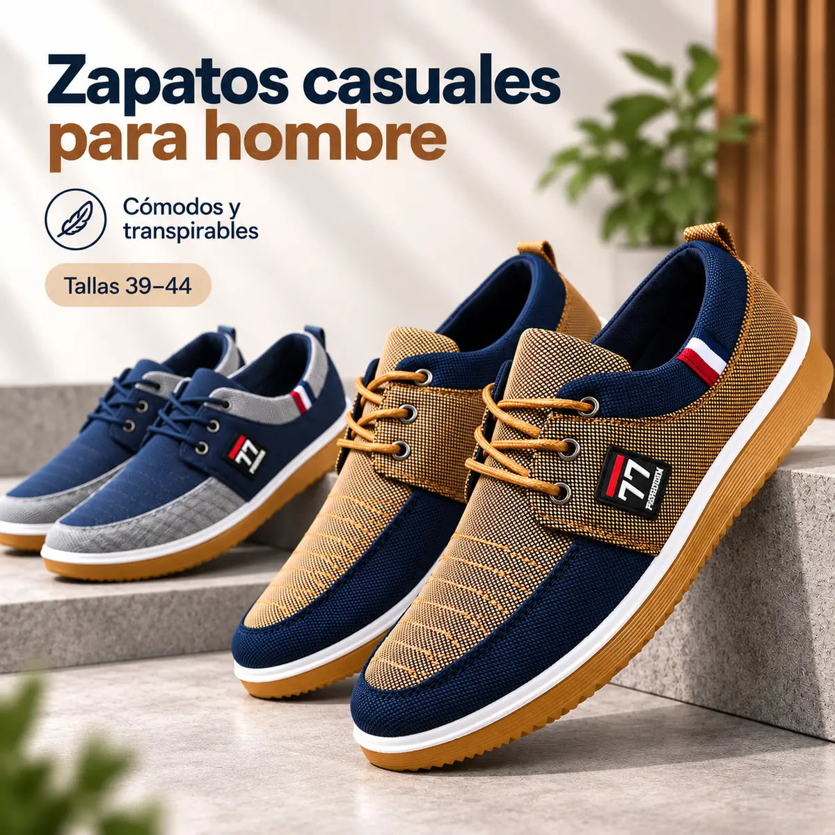 🔥[Novedad a mitad de precio] 🔥Zapatillas casuales de lona transpirables para hombre (modelo 2026)