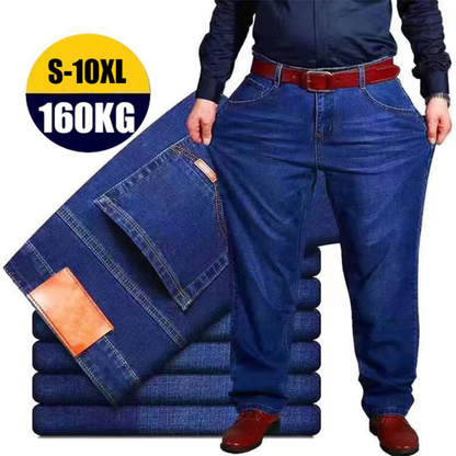👖😎【50% popust🔥】【S-10XL】😍 Moške elastične kavbojke, plus size, ležerne široke hlače, primerne za 160 kg ali več