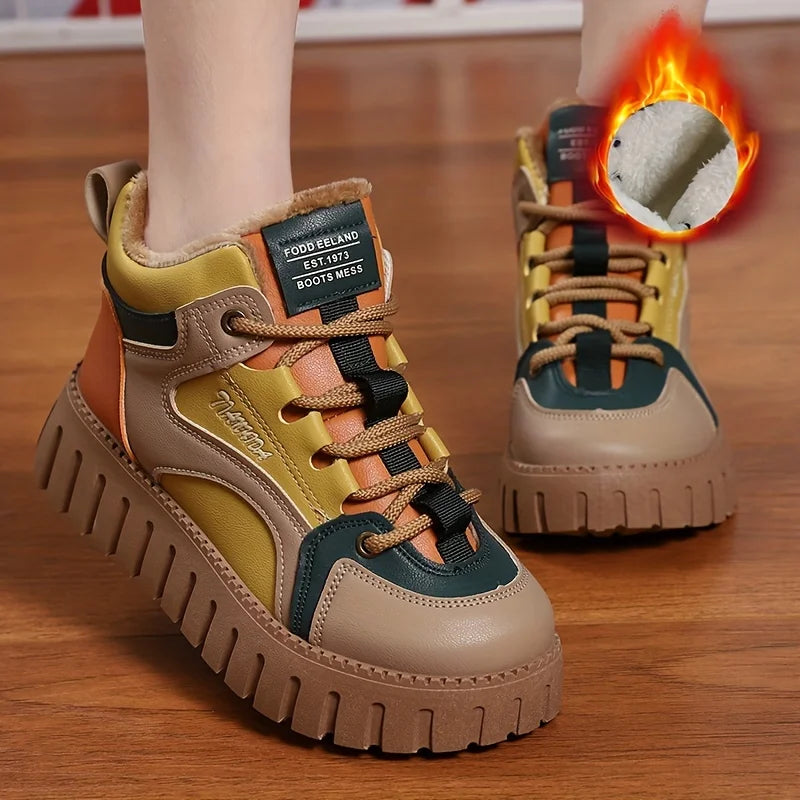 【35-40】2025 Topánky z pravej kože s mäkkou podrážkou, zamatové, s hrubou podrážkou