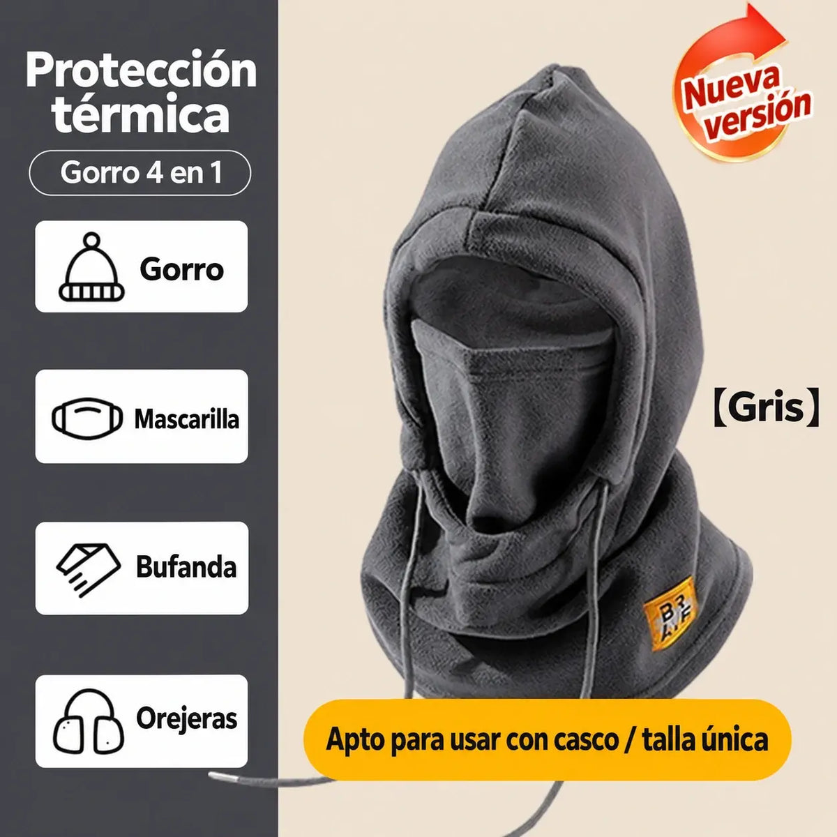 ❄️ Gorro térmico integral con forro polar que te mantiene abrigado hasta -20 grados Celsius. ⛷️ Ideal para esquiar, andar en moto y actividades al aire libre.