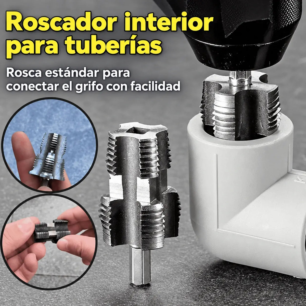 🛠️【Juego de herramientas para abrir roscas internas + orificios de roscas externas】⚙️🔩 Accesorio de Roscado para Tuberías de Agua