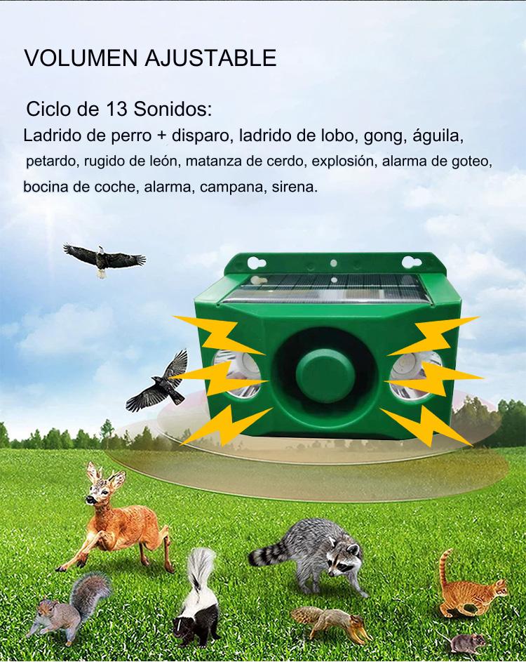 【✨50% de descuento por tiempo limitado】🐅Repelente ultrasónico de animales salvajes alimentado por energía solar