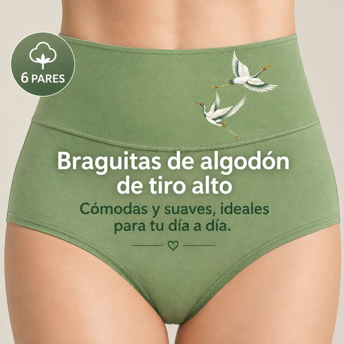 💖 Último día con 50% de descuento - 【6 unidades】Faja moldeadora de cintura alta y efecto push-up para glúteos, de algodón de alta calidad✨️ (45-105 kg)
