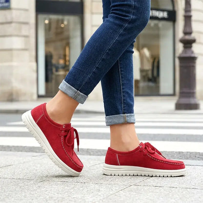 🍁【Tallas 36-43】Novedad de otoño 2026: zapatos casuales de felpa con plataforma y cordones