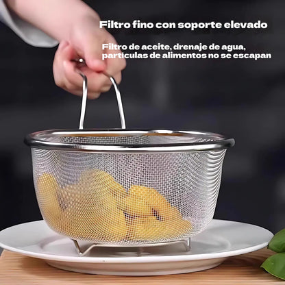 🔥🥳50% DE DESCUENTO🥗🍲Cesta de filtro de malla de acero inoxidable