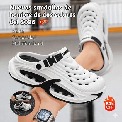 👟 50% DE DESCUENTO 🌬️ Sandalias para hombre 2 en 1 de uso universal - Suela gruesa de EVA, antideslizantes y ultraligeras, transpirables 🏃‍♂️