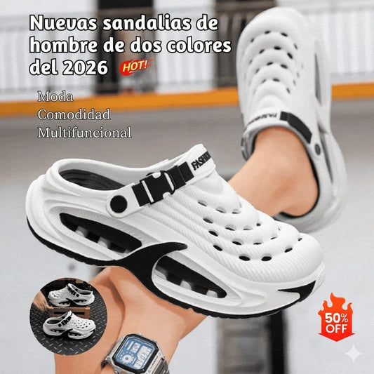 👟 50% DE DESCUENTO 🌬️ Sandalias para hombre 2 en 1 de uso universal - Suela gruesa de EVA, antideslizantes y ultraligeras, transpirables 🏃‍♂️