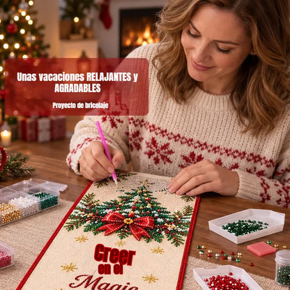 ✨ Kit de camino de mesa navideño con pintura de diamantes para hacer tú mismo