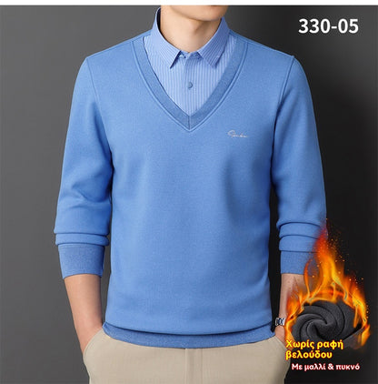 【45-120kg】Teplý a pohodlný pánský svetr pro každodenní nošení