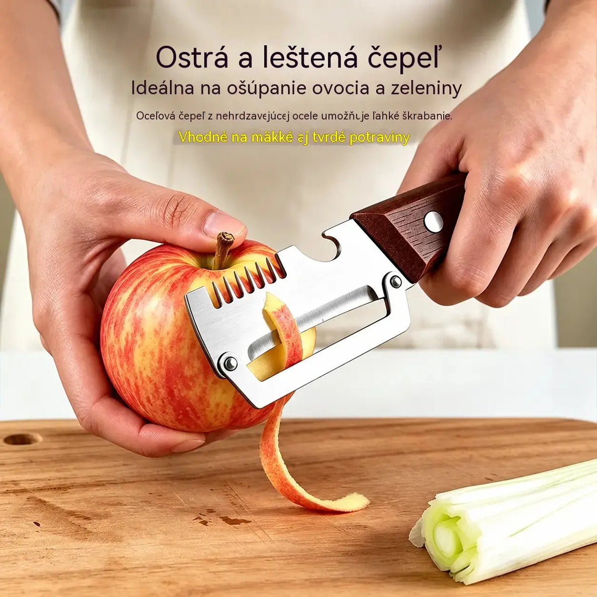 🔥Kúp 1, druhý dostaneš zadarmo (2 kusy)🧅🔪 Viacúčelová kuchynská škrabka 4 v 1: šúp a krájaj zeleninu, porcuj mäso a otváraj fľaše! 🔥