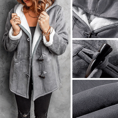 🥼🔥【Omejena ponudba 50%】💖[S-5XL] Nova modna topla ženska jakna s kapuco iz leta 2025 s podlogo iz semiša in volne