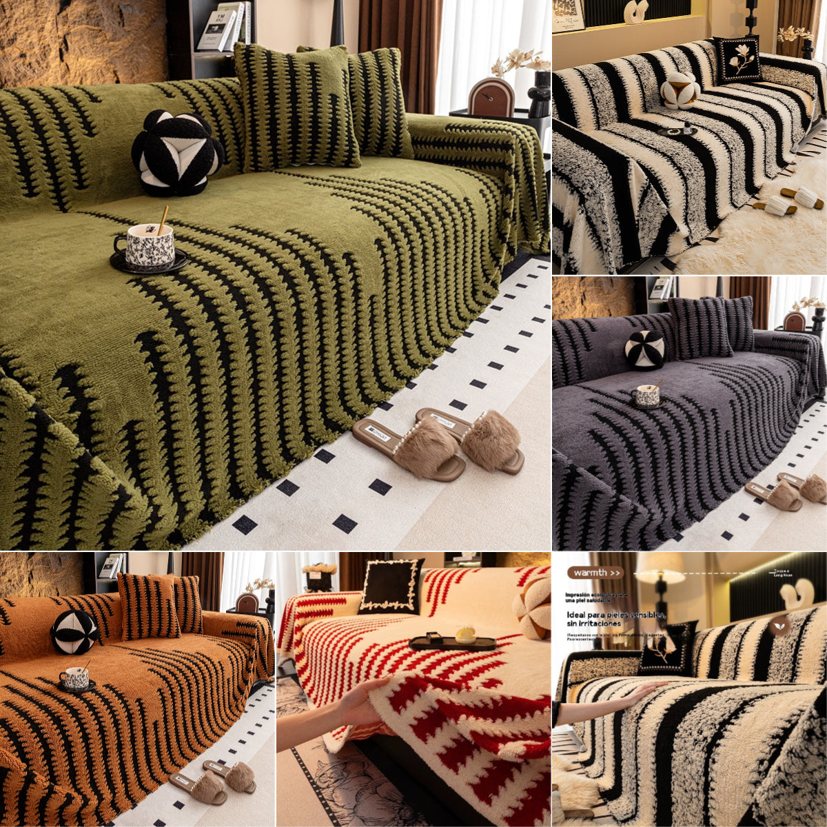 🛋️Speciální vánoční nabídka pro ranní ptáčata:🎉 Měkký a protiskluzový plyšový potah na pohovku🍂【180*150 cm】