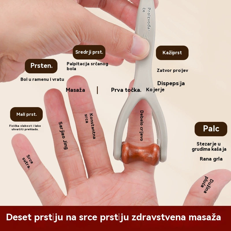 🌿Masažer za prste od punog drva: Valjci od prirodnog drva pomažu u deblokiranju meridijana i ublažavanju umora ruku. 🌿