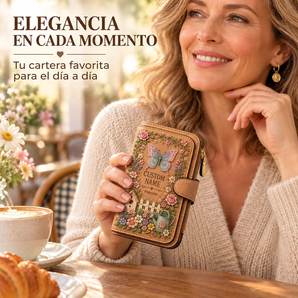 💰💰Cartera personalizada con relieve de jardín