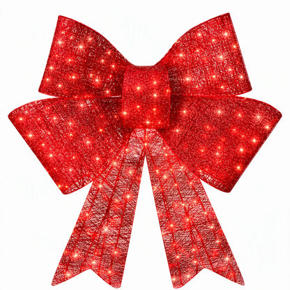 📢📢 ¡Oferta a mitad de precio! ✨【61cm*43cm*6cm】Lazo navideño extragrande para exteriores, impermeable, con luz incorporada