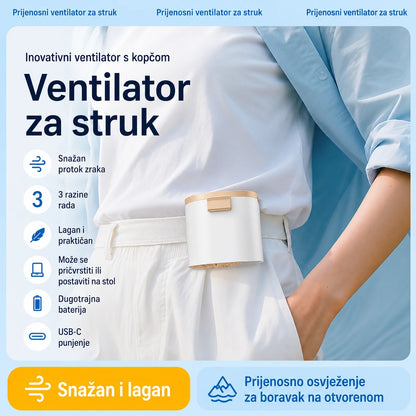 🔥【Kupite 1 i dobijte 1 gratis】🌀 Mini ventilator velike brzine koji se može pričvrstiti za struk.