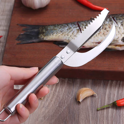 🍲🐟【Ponuka 2 kusov】Viacúčelový nôž z nehrdzavejúcej ocele na efektívne zoškrabovanie rybích šupín