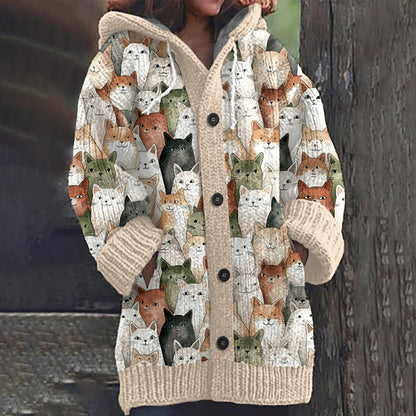 🔥🩰🎀【S-6XL】Nueva colección otoño/invierno 2026. Chaqueta retro de alta calidad, amplia, con capucha y botones.