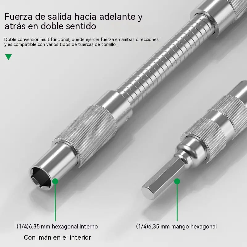 【Juego de 20 piezas】 Eje magnético flexible giratorio de 360° y 300 mm | Incluye 20 destornilladores de diferentes tamaños para acceder fácilmente a espacios reducidos.