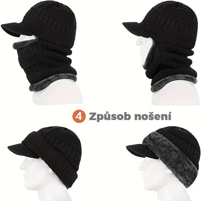 🎉Hotový prodej🎉: Jednodílná vlněná čepice, větruodolná a teplá, ideální pro outdoorové aktivity!