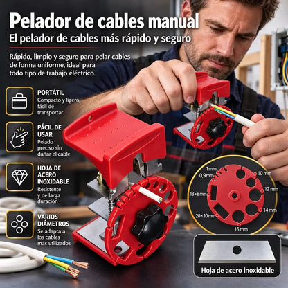 【Pelacables + cuchilla】🔧 Herramienta manual universal para pelar cables rápidamente: portátil e ideal para uso doméstico.