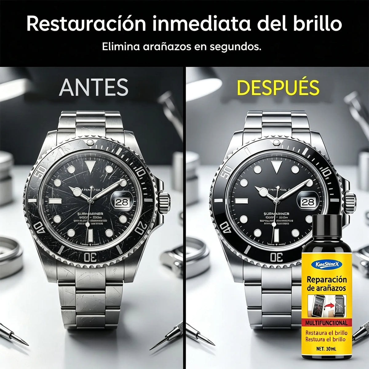 🚗🛡️botella grande【Compra 1 y llévate 1 gratis】Agente reparador de arañazos multiusos, apto para todo tipo de vidrio 🚗✨🛡️