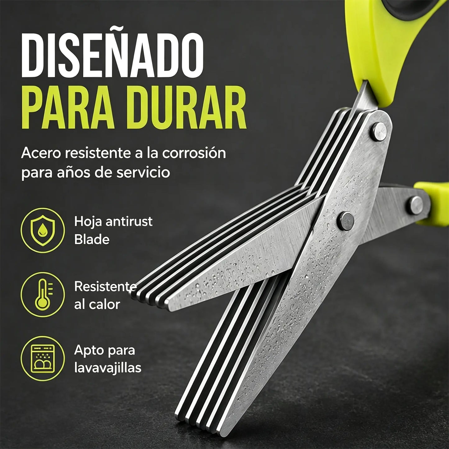 ✂️Tijeras de cocina multifuncionales de acero inoxidable de cinco capas！