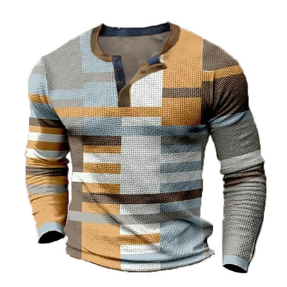 🔥🔥【Polovičná cena za druhý kus】Nová pánska polokošeľa s dlhým rukávom veľkej veľkosti s potlačou【S-4XL】  3829131