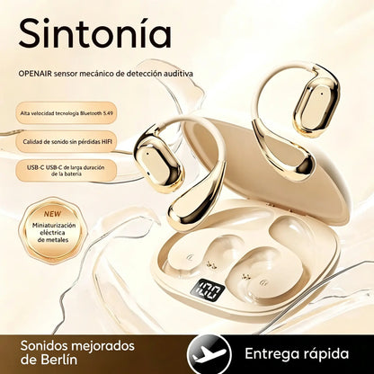 🔋Auriculares inalámbricos Bluetooth sin almohadilla integrada, con gancho para la oreja y conducción ósea🎙️🎧