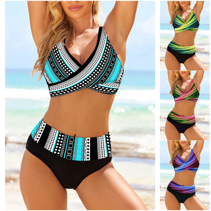 👙👙【S-5XL】Nové dámske plavky s potlačou z roku 2025, módne priedušné bikinové plavky s potlačou, rýchloschnúce, pohodlné