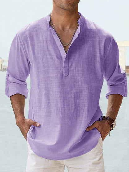 🤩【S-5XL】Camisa de manga larga para hombre, material de algodón y lino.