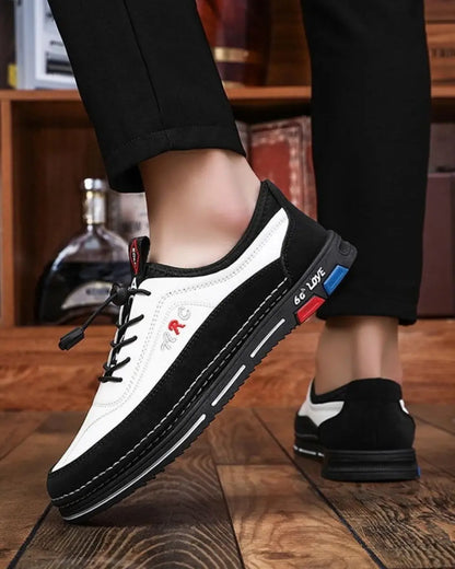 💯🔥【39-48】Los zapatos de negocios casuales para hombre están hechos de cuero impermeable y resistente a las manchas con una suela suave para un uso cómodo.