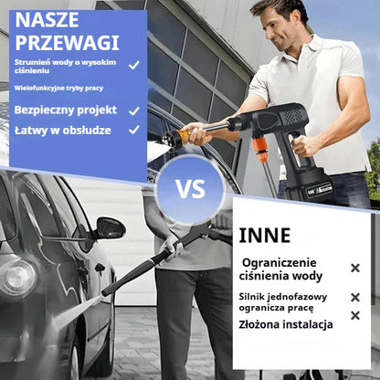 🔥1 zestaw 9 elementów🔥🚗Wielofunkcyjny przenośny pistolet wodny wysokiego ciśnienia💦